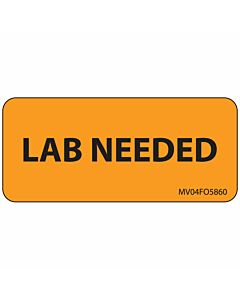 Label Paper Removable Lab Needed, 1" Core, 2 1/4" x 1", Fl. Orange, 420 per Roll