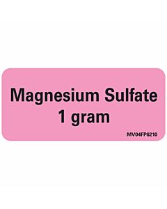 Label Paper Removable Magnesium Sulfate 1" 1 Core 2 1/4" x 1", Fl. Pink, 420 per Roll