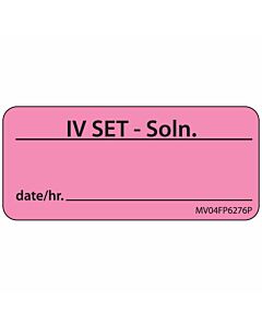 Label Paper Permanent Discontinued IV Set 1" Core 2 1/4"x1 Fl. Pink 420 per Roll