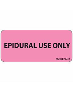 Label Paper Removable Epidural Use Only, 1" Core, 2 1/4" x 1", Fl. Pink, 420 per Roll