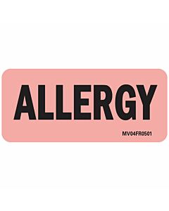 Label Paper Permanent Allergy 1" Core 2 1/4"x1 Fl. Red 420 per Roll