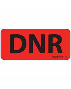 Label Paper Removable DNR, 1" Core, 2 1/4" x 1", Fl. Red, 420 per Roll