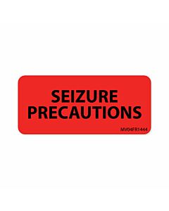 Label Paper Permanent Seizure Precautions, 1" Core, 2 1/4" x 1", Fl. Red, 420 per Roll