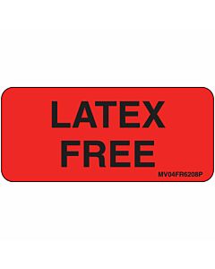Label Paper Permanent Latex Free, 1" Core, 2 1/4" x 1", Fl. Red, 420 per Roll