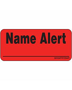 Label Paper Removable Name Alert, 1" Core, 2 1/4" x 1", Fl. Red, 420 per Roll