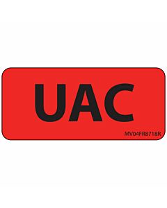 Label Paper Removable UAC, 1" Core, 2 1/4" x 1", Fl. Red, 420 per Roll