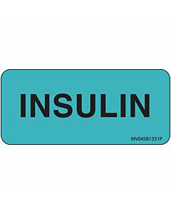 Label Paper Permanent Insulin, 1" Core, 2 1/4" x 1", Blue, 420 per Roll