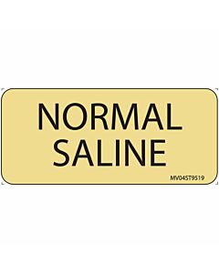 Label Paper Removable Normal Saline, 1" Core, 2 1/4" x 1", Tan, 420 per Roll