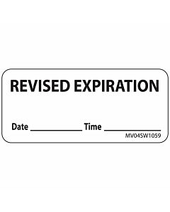 Label Paper Removable Revised Expiration, 1" Core, 2 1/4" x 1", White, 420 per Roll