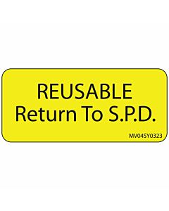 Label Paper Permanent Reusable Return To, 1" Core, 2 1/4" x 1", Yellow, 420 per Roll