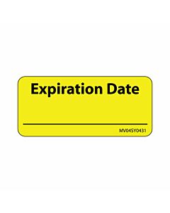 Label Paper Permanent Expiration Date 1" Core 2 1/4"x1 Yellow 420 per Roll