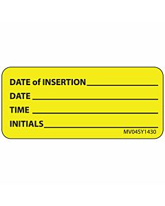 Label Paper Permanent Date of 1" Core 2 1/4"x1 Yellow 420 per Roll