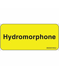 Label Paper Permanent Hydromorphone, 1" Core, 2 1/4" x 1", Yellow, 420 per Roll