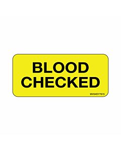 Label Paper Permanent Blood Checked 1" Core 2 1/4"x1 Yellow 420 per Roll