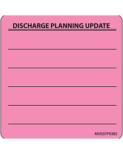 Label Paper Removable Discharge Planning, 1" Core, 2 7/16" x 2 1/2", Fl. Pink, 400 per Roll