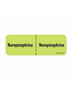 Label Paper Removable Norepinephrine:, 1" Core, 2 15/16" x 1", Fl. Chartreuse, 333 per Roll