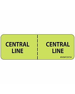 Label Paper Removable Central Line:, 1" Core, 2 15/16" x 1", Fl. Chartreuse, 333 per Roll