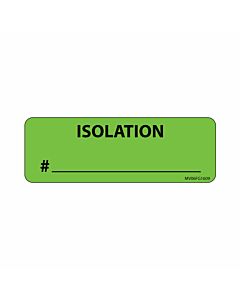 Label Paper Removable Isolation #, 1" Core, 2 15/16" x 1", Fl. Green, 333 per Roll