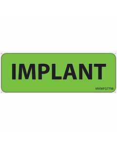 Label Paper Removable Implant, 1" Core, 2 15/16" x 1", Fl. Green, 333 per Roll