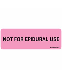 Label Paper Removable Not For Epidural, 1" Core, 2 15/16" x 1", Fl. Pink, 333 per Roll