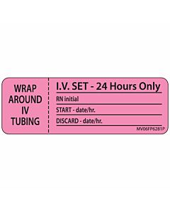 Label Paper Permanent Wrap Around IV, 1" Core, 2 15/16" x 1", Fl. Pink, 333 per Roll