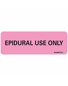 Label Paper Removable Epidural Use Only, 1" Core, 2 15/16" x 1", Fl. Pink, 333 per Roll