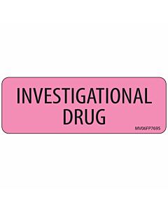 Label Paper Removable Investigational, 1" Core, 2 15/16" x 1", Fl. Pink, 333 per Roll