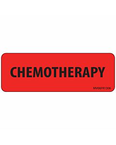 Label Paper Permanent Chemotherapy 1" Core 2 15/16"x1 Fl. Red 333 per Roll