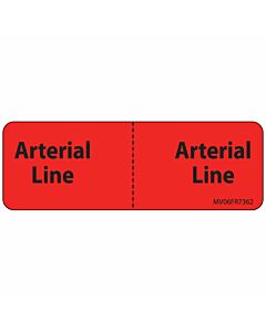Label Paper Permanent Arterial Line Ã¢¦ 1" Core 2 15/16"x1 Fl. Red 333 per Roll