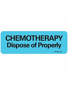Label Paper Removable Chemotherapy, 1" Core, 2 15/16" x 1", Blue, 333 per Roll