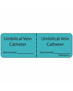 Label Paper Removable Umbilical Vein, 1" Core, 2 15/16" x 1", Blue, 333 per Roll