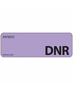 Label Paper Removable Patient: DNR, 1" Core, 2 15/16" x 1", Lavender, 333 per Roll