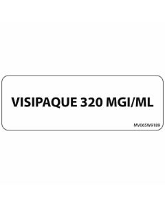 Label Paper Removable Visipaque 320 mgi/ml, 1" Core, 2 15/16" x 1", White, 333 per Roll