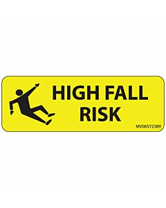 Label Paper Permanent High Fall Risk, 1" Core, 2 15/16" x 1", Yellow, 333 per Roll