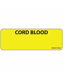 Label Paper Permanent Cord Blood 1" Core 2 15/16"x1 Yellow 333 per Roll