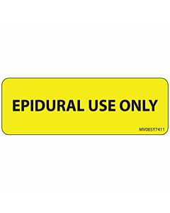 Label Paper Permanent Epidural Use Only 1" Core 2 15/16"x1 Yellow 333 per Roll