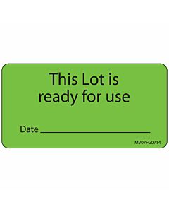 Lab Communication Label (Paper, Removable) This Lot Is 2 15/16"x1 1/2" Fluorescent Green - 333 per Roll