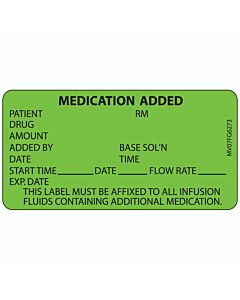 Label Paper Removable Medication Added, 1" Core, 2 15/16" x 1", 1/2", Fl. Green, 333 per Roll