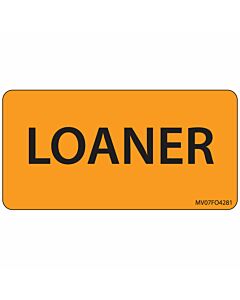 Label Paper Removable Loaner, 1" Core, 2 15/16" x 1", 1/2", Fl. Orange, 333 per Roll