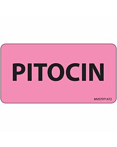 Label Paper Removable Pitocin, 1" Core, 2 15/16" x 1", 1/2", Fl. Pink, 333 per Roll