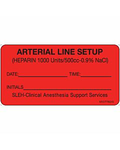 Label Paper Permanent Arterial Line 1" Core 2 15/16"x1 1/2" Fl. Red 333 per Roll