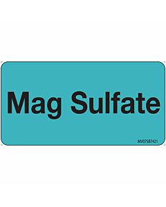 Label Paper Removable Mag Sulfate, 1" Core, 2 15/16" x 1", 1/2", Blue, 333 per Roll