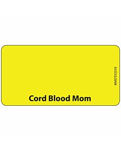 Label Paper Permanent Cord Blood Mom 1" Core 2 15/16"x1 1/2" Yellow 333 per Roll