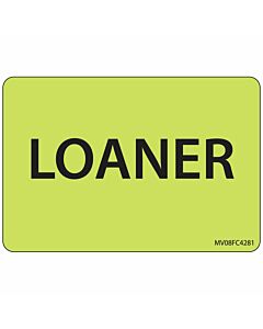 Label Paper Removable Loaner, 1" Core, 2" 15/16" x 2, Fl. Chartreuse, 333 per Roll