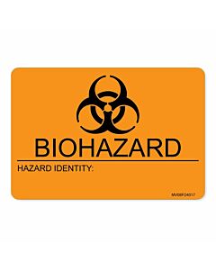 Label Paper Removable Biohazard Hazard, 1" Core, 2" 15/16" x 2, Fl. Orange, 333 per Roll