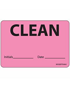 Label Paper Removable Clean Initials Date, 1" Core, 2" 15/16" x 2, Fl. Pink, 333 per Roll