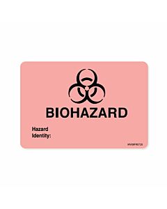 Label Paper Permanent Biohazard Hazard 1" Core 2" 15/16"x2 Fl. Red 333 per Roll