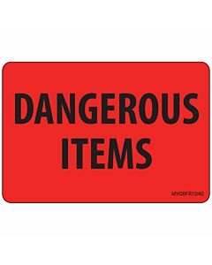 Label Paper Permanent Dangerous Items 1" Core 2" 15/16"x2 Fl. Red 333 per Roll
