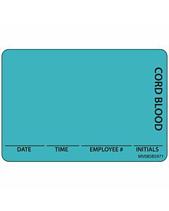 Label Paper Removable Cord Blood Date Time, 1" Core, 2" 15/16" x 2, Blue, 333 per Roll