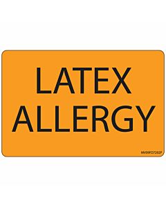 Label Paper Permanent Latex Allergy, 1" Core, 4" x 2 5/8", Fl. Orange, 375 per Roll